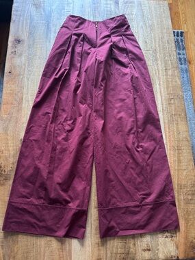 HEVRON REVOLVE Wide-Leg High Waist Pants front pleat trousers NEW NWOT small